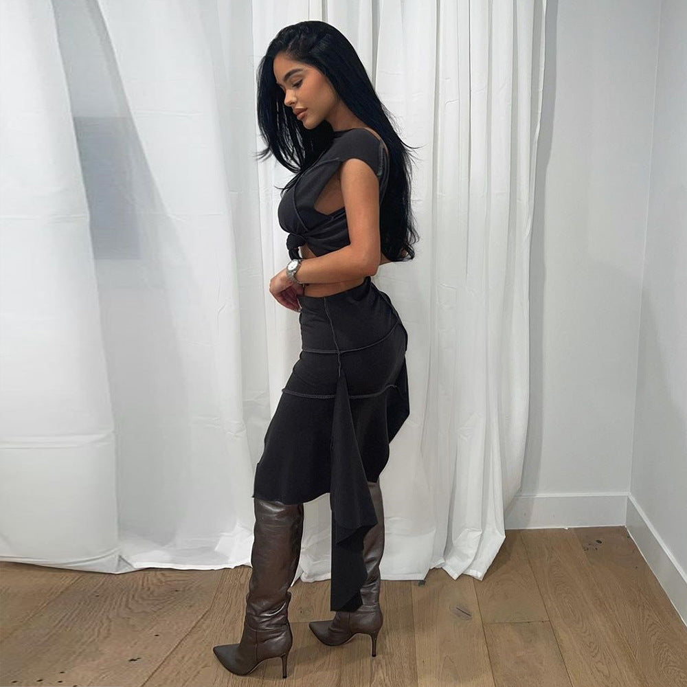 Clara Cropped Asymmetric Dress