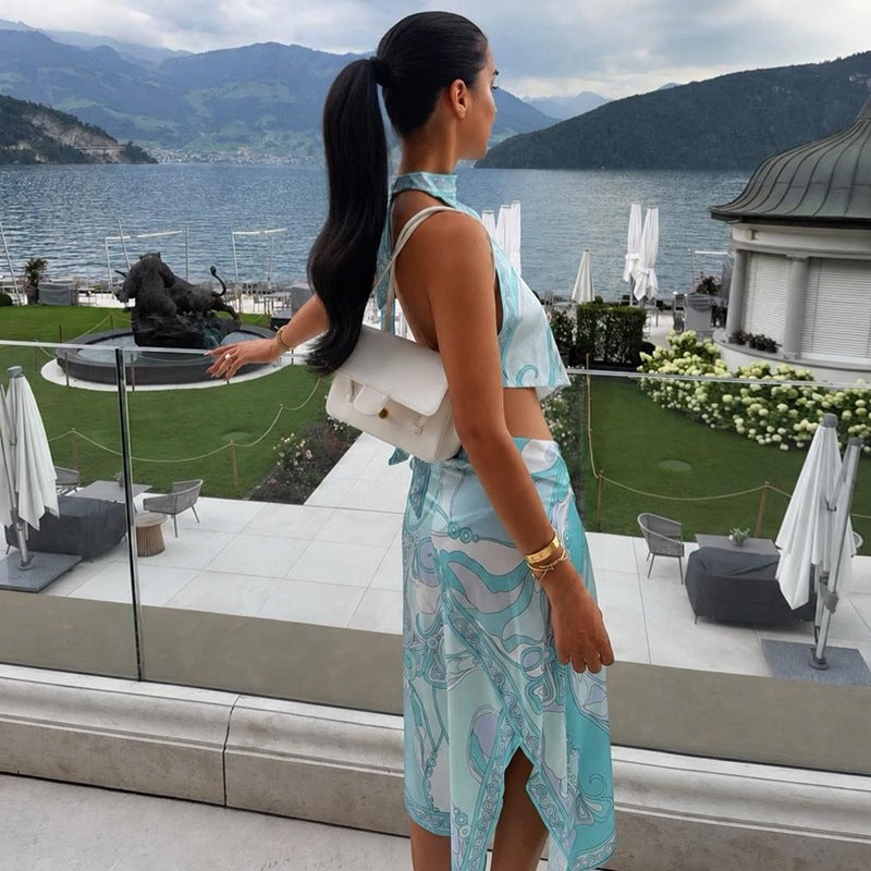 Hope Satin Backless Skirt Set