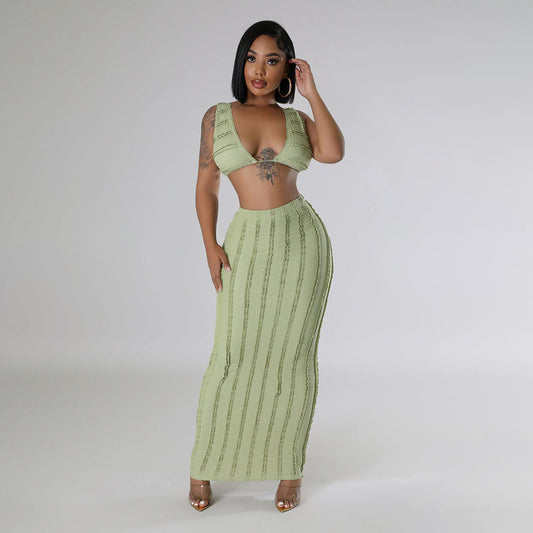 Zinnia Lace Backless Skirt Set