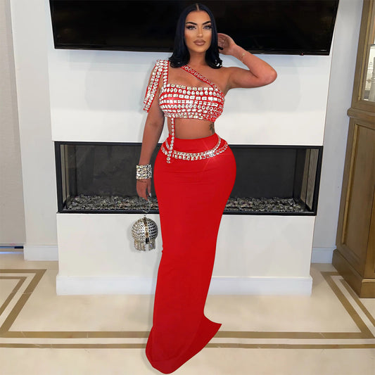 Cora Rhinestone Skirt Set