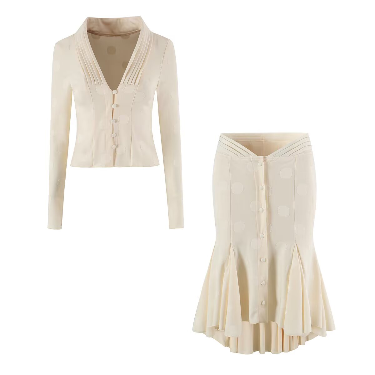Macy Polka Dot Asymmetric Cardigan Set