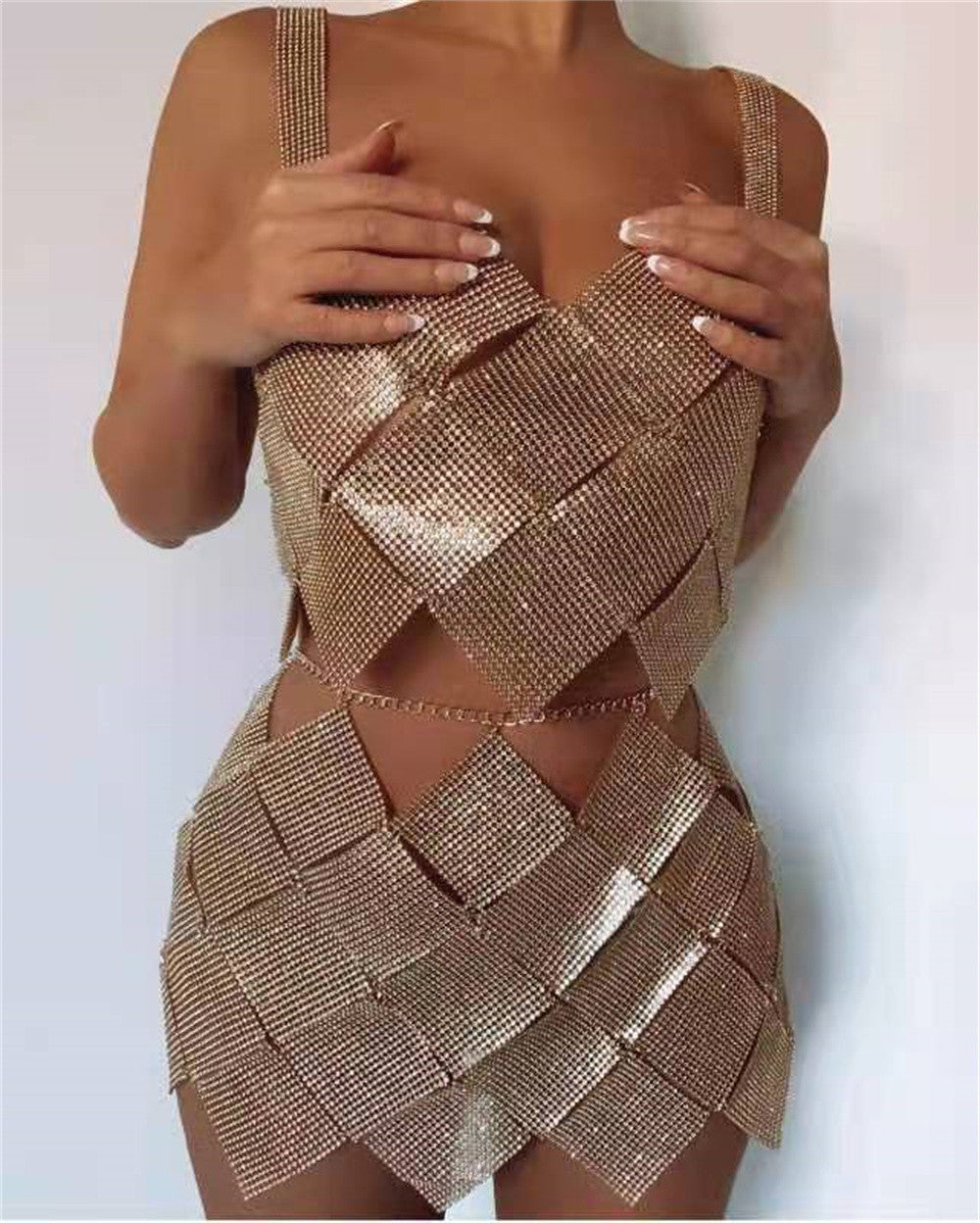 Isla Sequin Backless Skirt Set