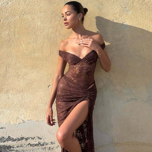 Xenia Lace Backless Bodysuit Set