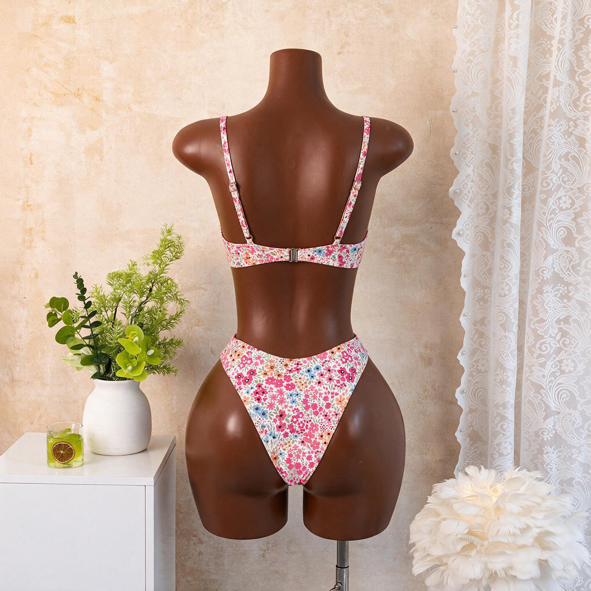 Bikini Swimsuit Split Push up Bikini Printed Sexy Swimsuit