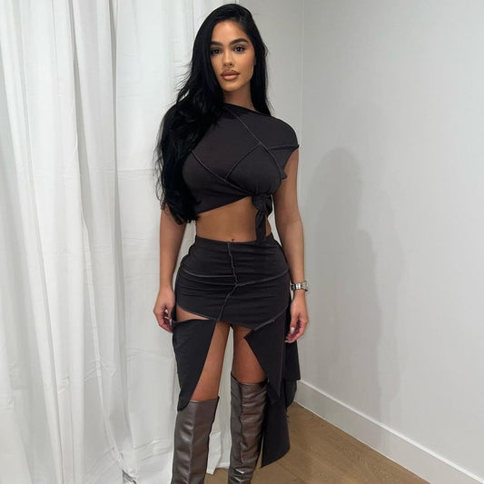 Clara Cropped Asymmetric Dress