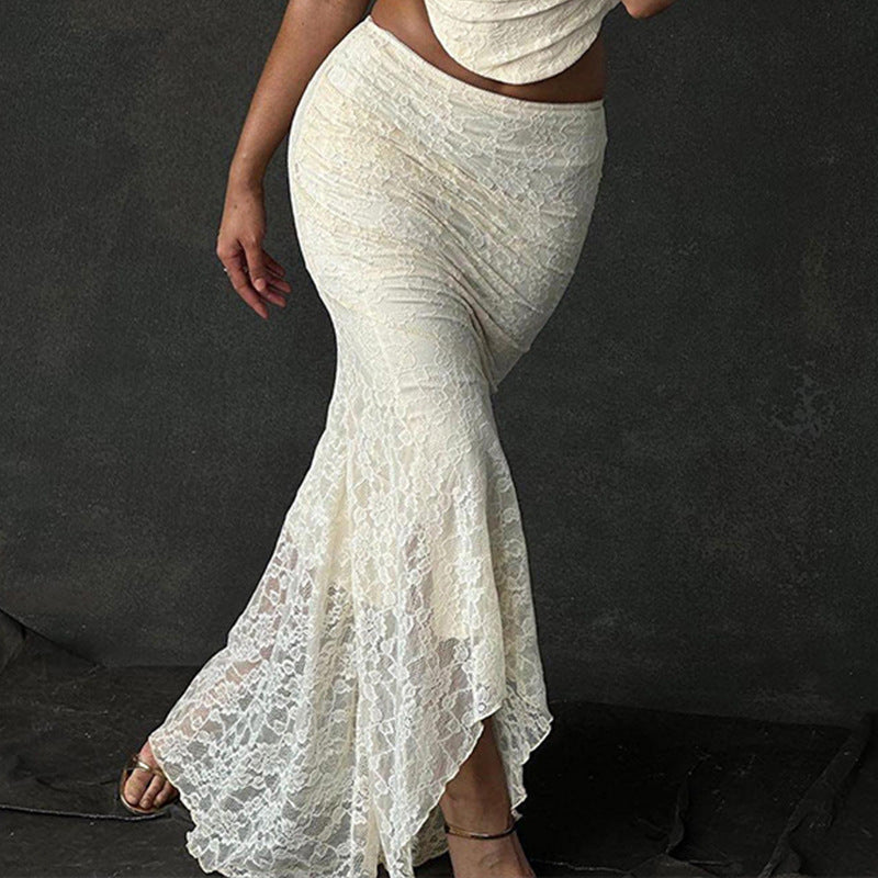 Carmen Lace Pleated Skirt Set