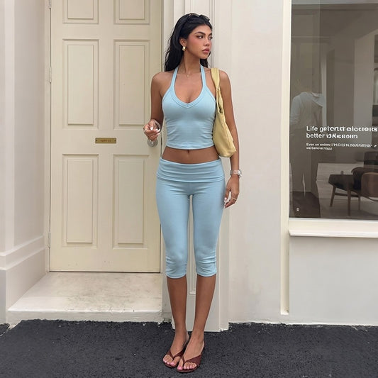 Tara Backless Cropped Trousers Set